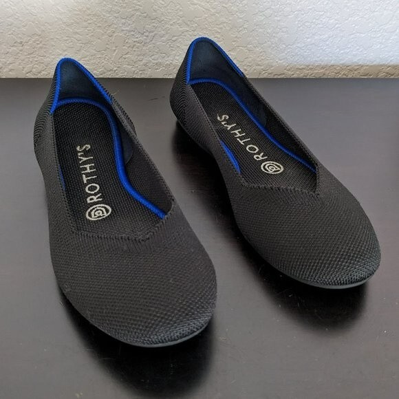 Rothy's Ballet Flats - Black - Round Toe - Size 6w - Picture 1 of 10
